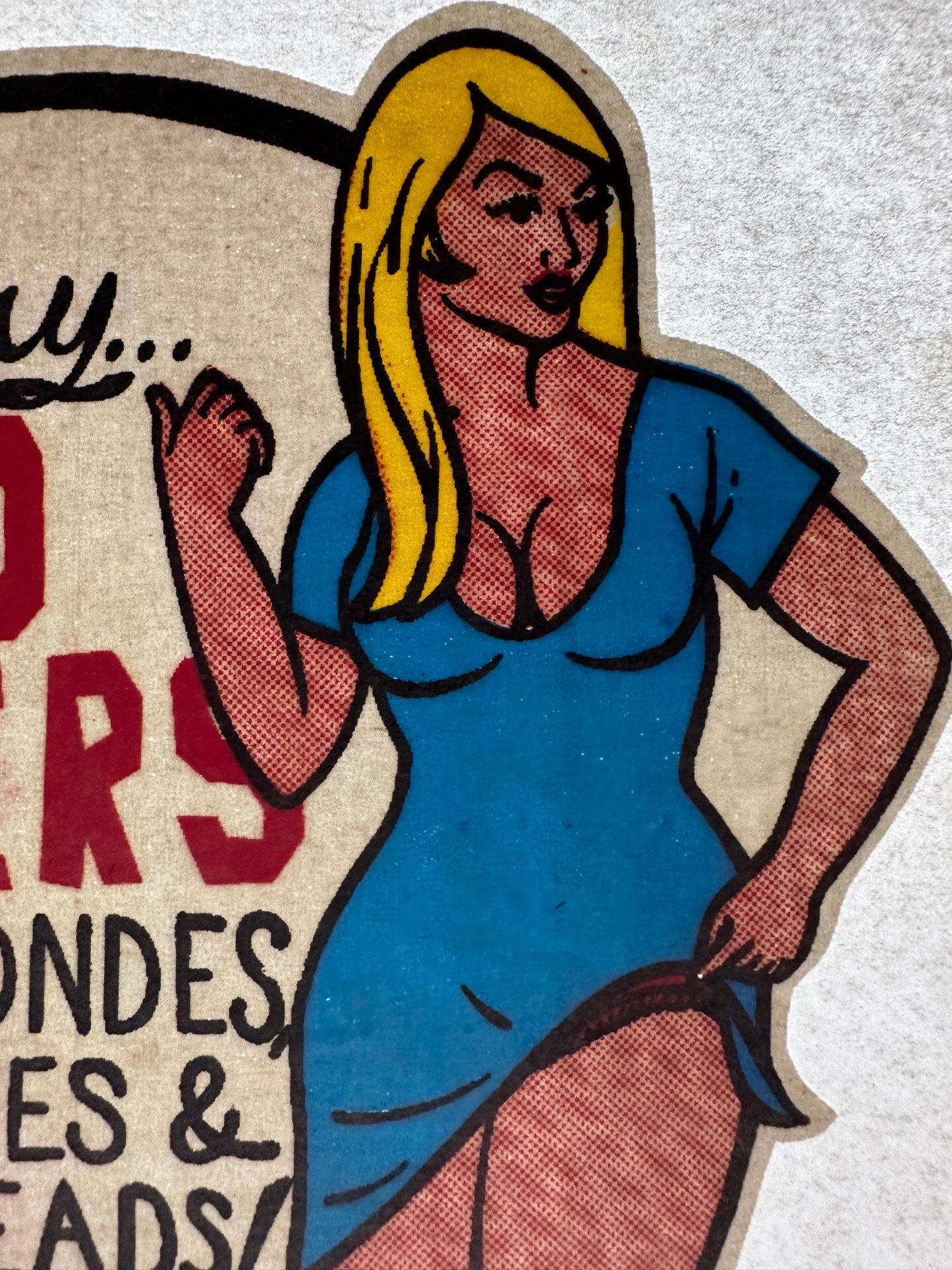 Sorry...No Riders Except Blondes, Brunettes, & Redheads! Vintage Iron On Heat Transfer