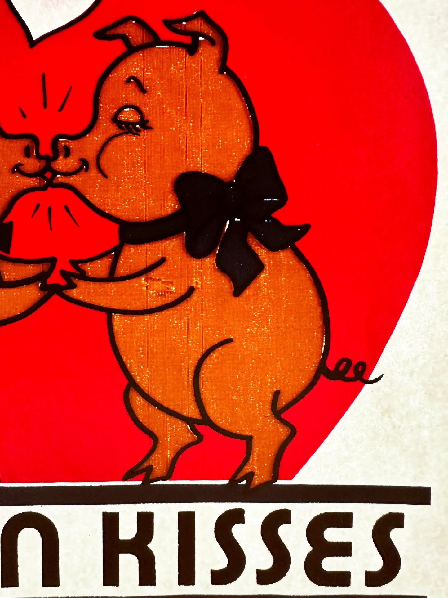 Hogs 'N Kisses Vintage Iron On Heat Transfer