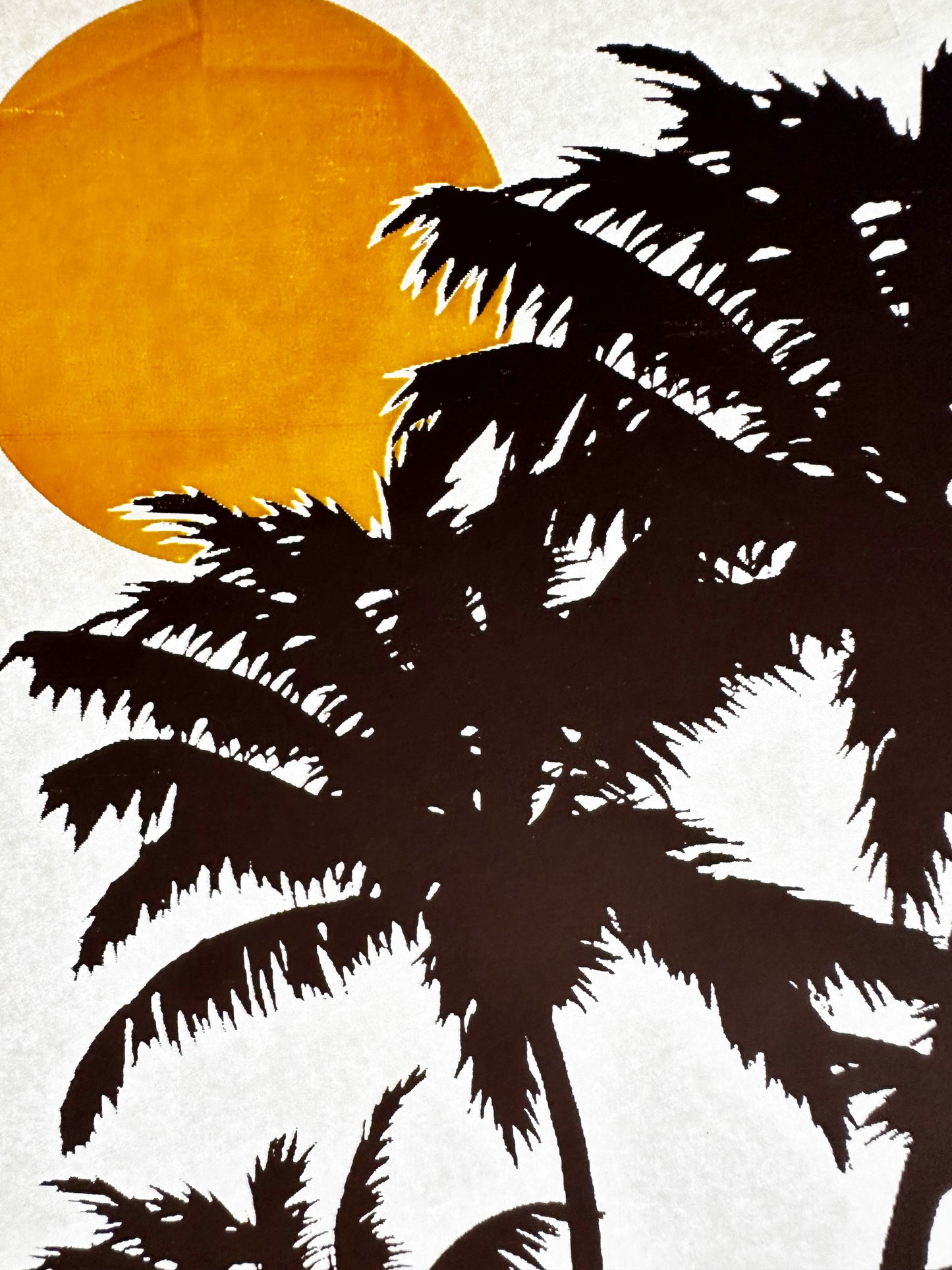 XL Palm Tree Ocean Neon Sunset Vintage Iron On Heat Transfer