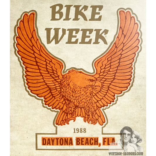 1988 Daytona Beach Bike Week Vintage Iron On Heat Transfer