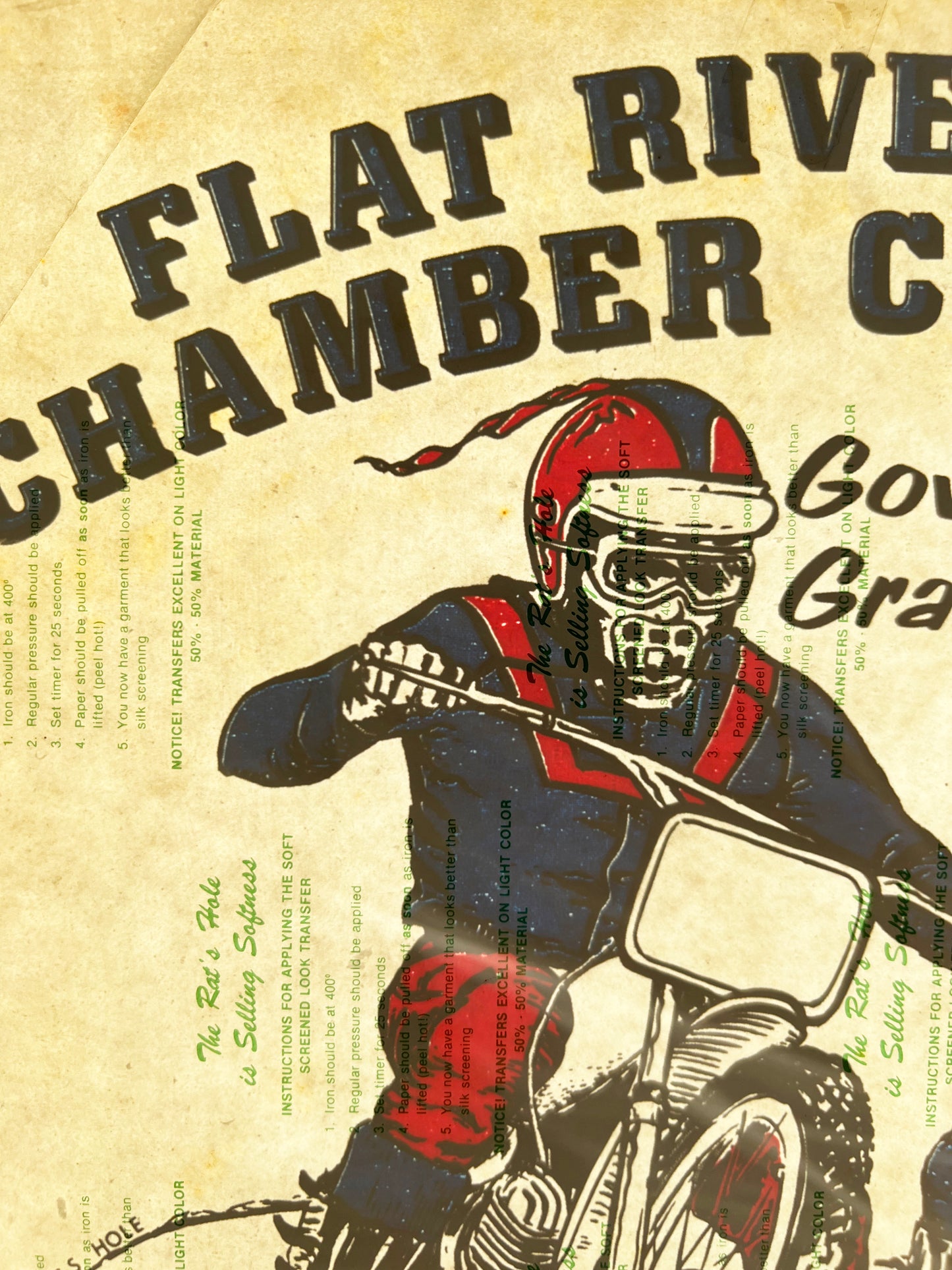 Flat River Governor's Cup Grand Prix Vintage Iron On Heat Transfer