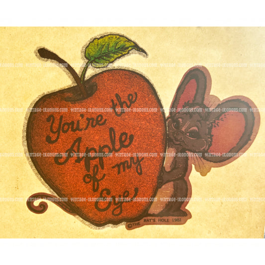 You're the Apple of My Eye Vintage Iron On Heat Transfer