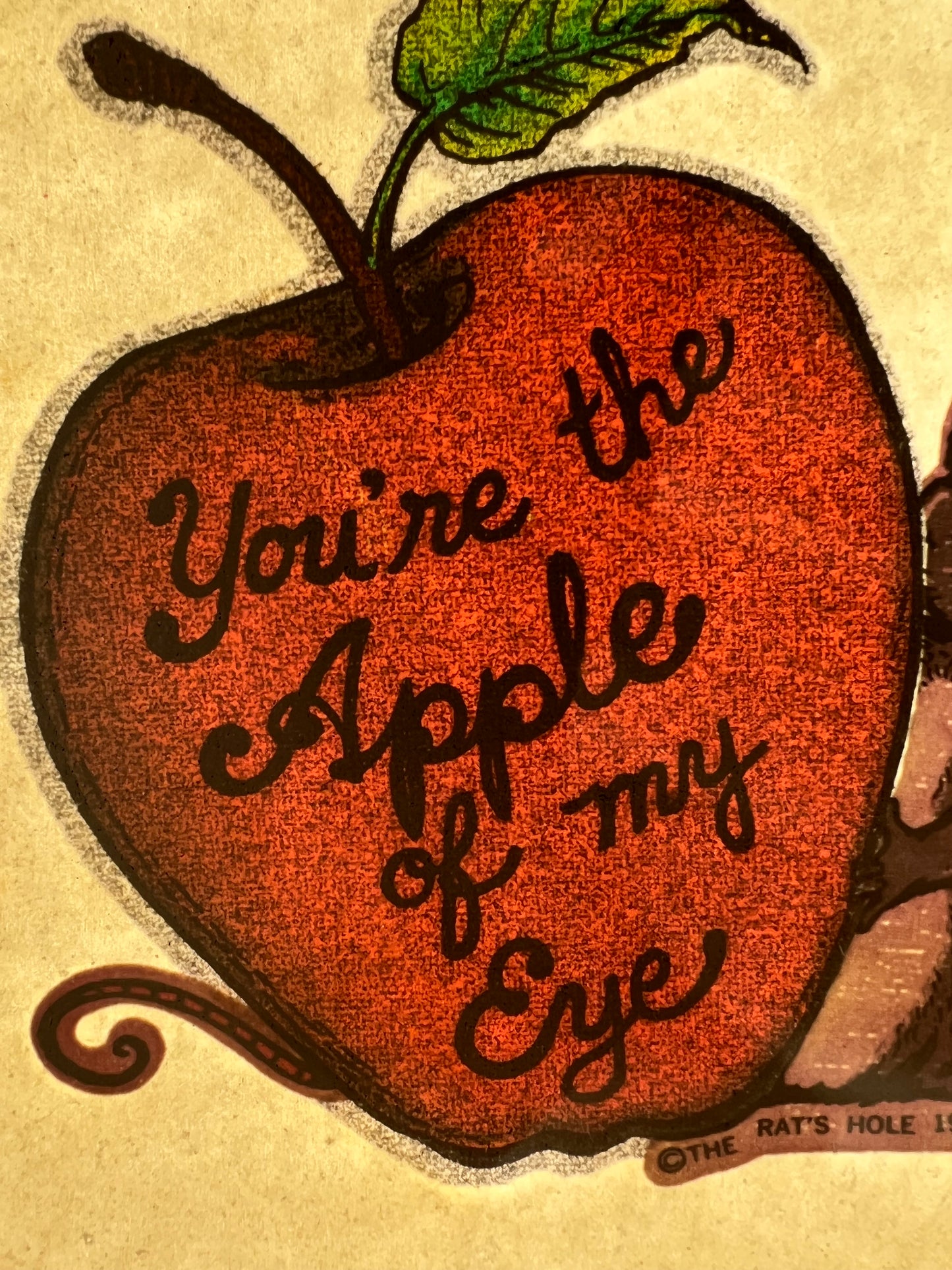 You're the Apple of My Eye Vintage Iron On Heat Transfer