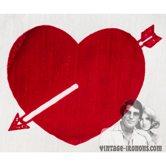 Cupid Arrow Heart Vintage Iron On Heat Transfer