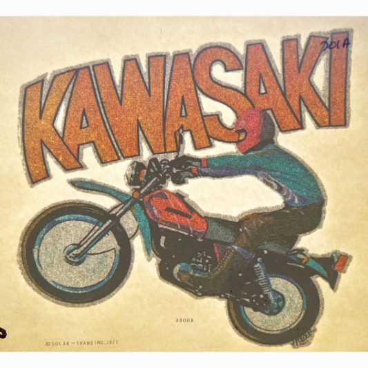 Kawasaki Glitter Vintage Iron On Heat Transfer