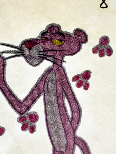 Pink Panther Think Pink Vintage Glitter Iron On Heat Transfer