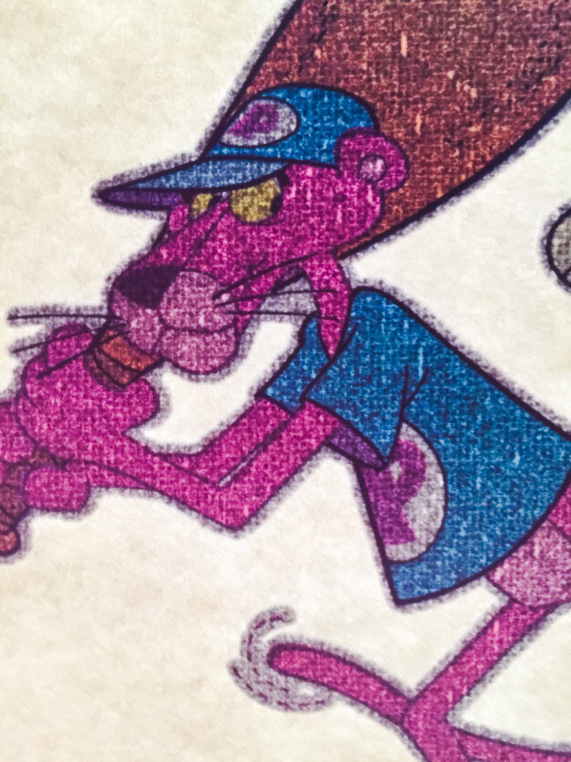 Pink Panther Playing Baseball Vintage Glitter Iron On Heat Transfer