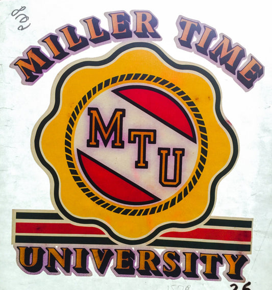 Miller Time University Vintage Iron On Heat Transfer