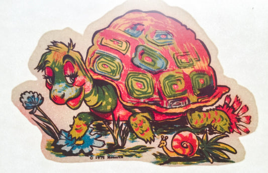 Colorful Turtle Vintage Iron On Heat Transfer