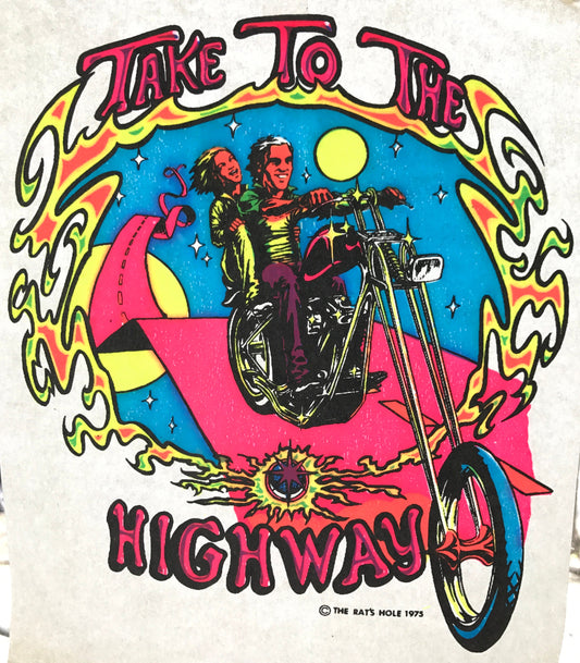 Take to the Highway 1975 The Rat's Hole Vintage Iron On Heat Transfer
