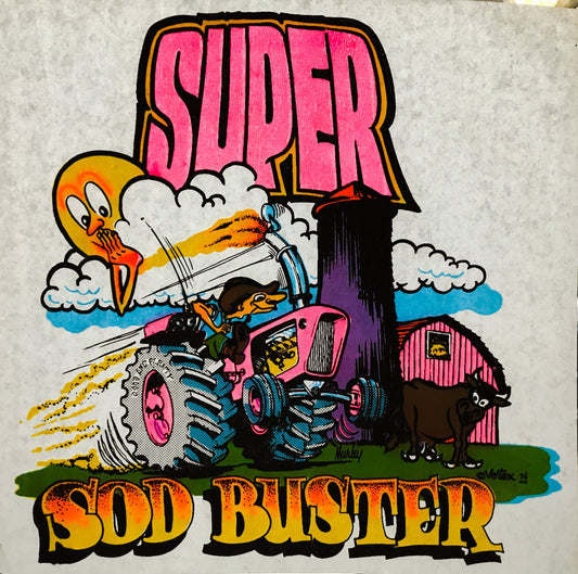 Super Sod Buster Farmer Vintage Iron On Heat Transfer