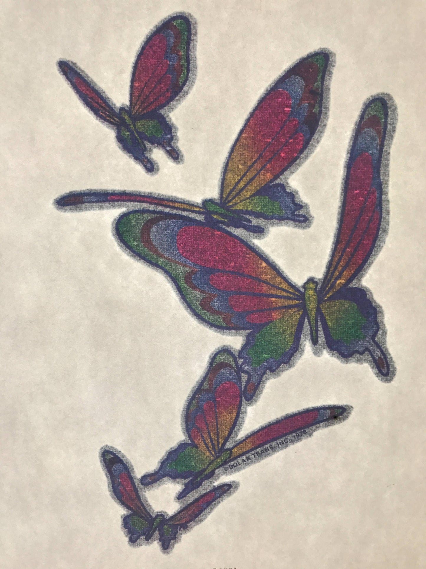 Butterflies Vintage Glitter Iron On Heat Transfer