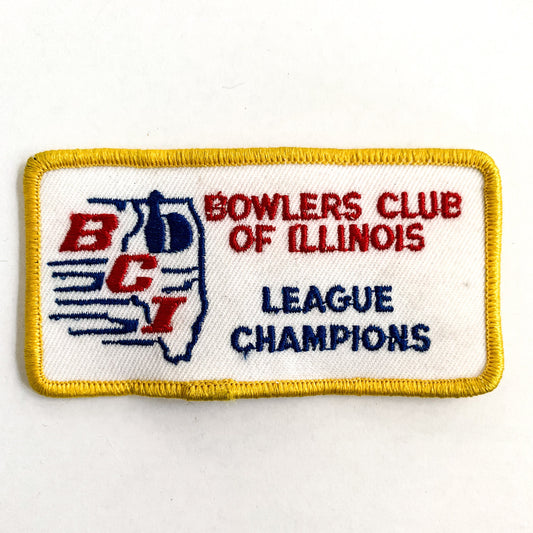 Bowlers Club of Illinois "League Champion" Iron-on Vintage Patch
