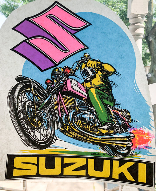 Suzuki Motorcycle Vintage 1972 Roach Incorporated Iron On Heat Transfer