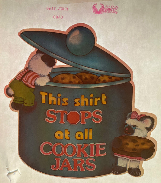 This Shirt Stops at All Cookie Jars Vintage Iron On Heat Transfer