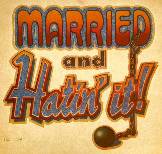 Married and Hatin' It! Vintage Glitter Iron On Heat Transfer
