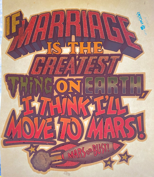 If Marriage is the Greatest Thing on Earth... Vintage Glitter Iron On Heat Transfer