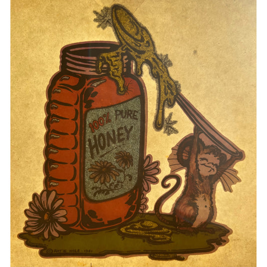 100% Pure Honey Vintage Iron On Heat Transfer