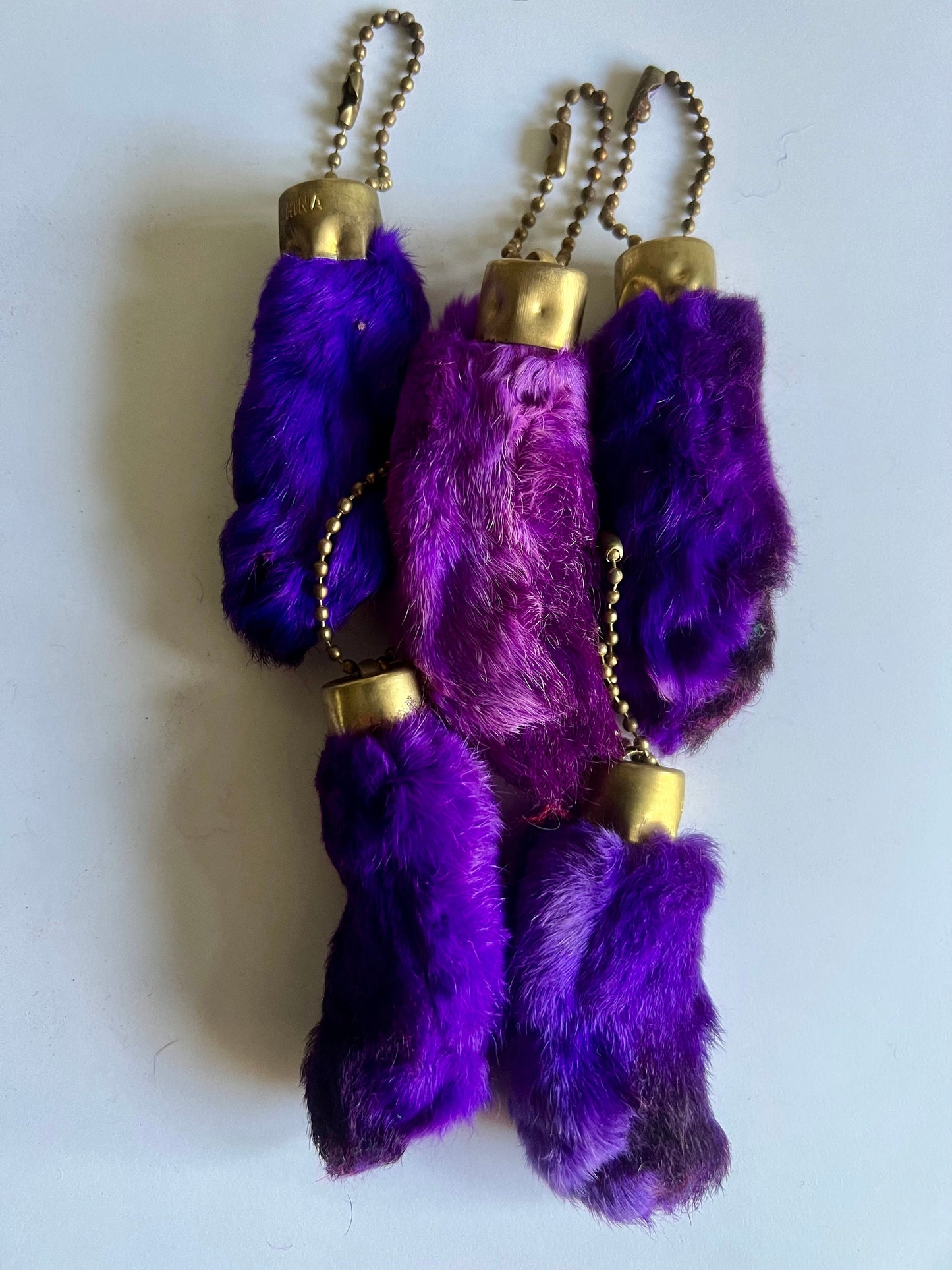 Vintage Purple Lucky Rabbit's Foot Keychain