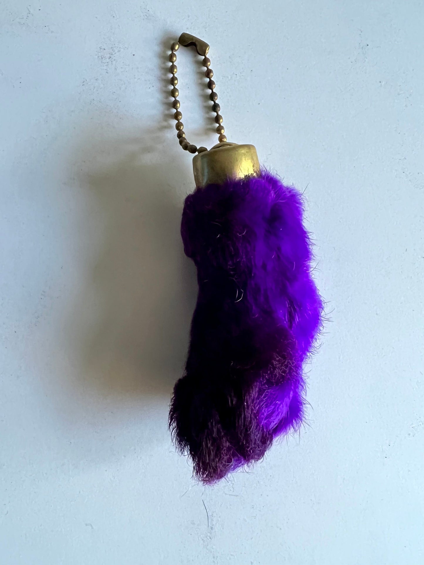 Vintage Purple Lucky Rabbit's Foot Keychain