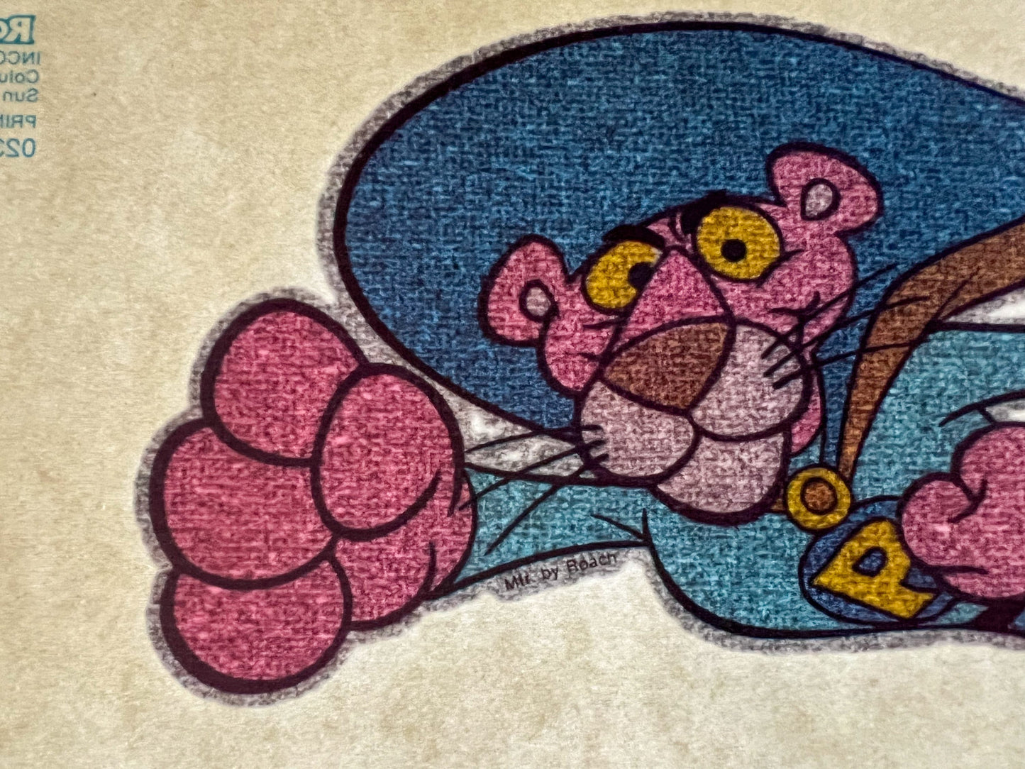 Pink Panther Super Panther Vintage Glitter Iron On Heat Transfer