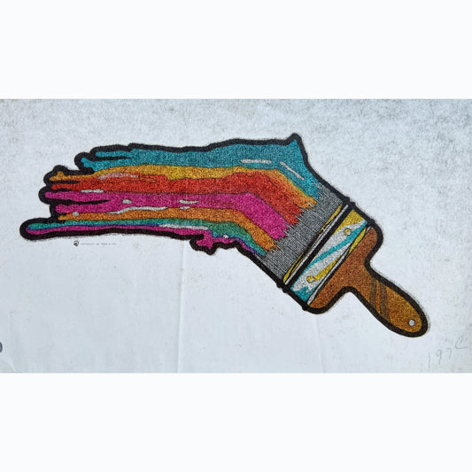 Rainbow Paintbrush Glitter Vintage Iron On Heat Transfer