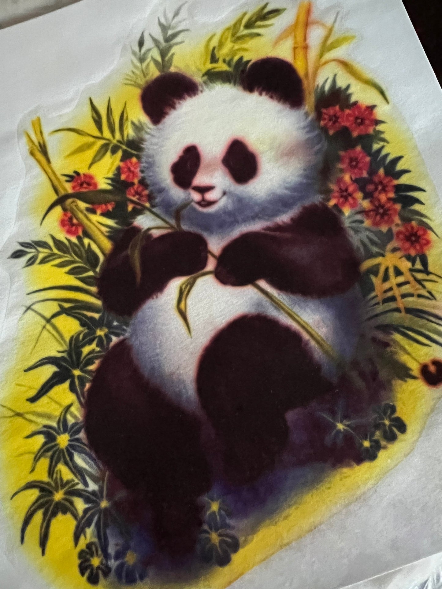 Panda Vintage Iron On Heat Transfer