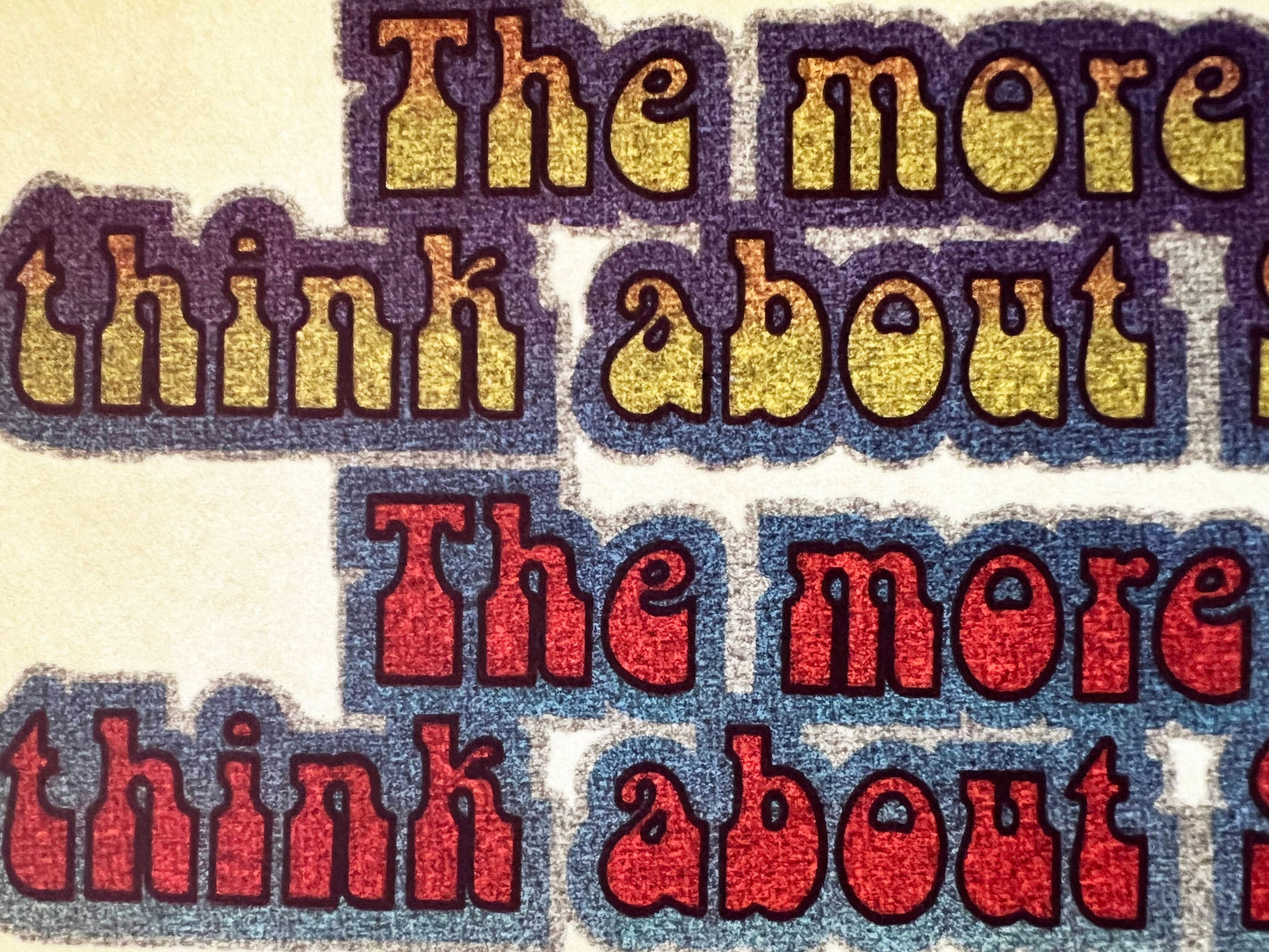 The More I Think About Sex... Vintage Glitter Iron On Heat Transfer