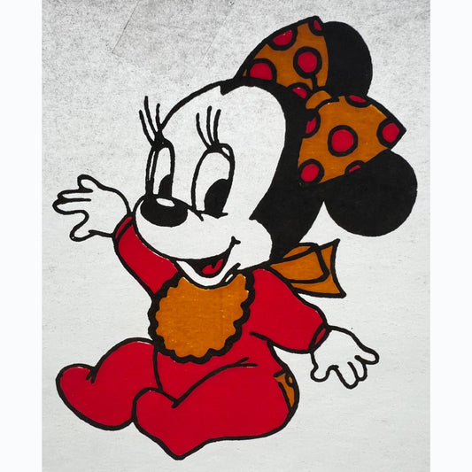 Red/Orange Baby Minnie Mouse Disney Vintage Iron On Heat Transfer