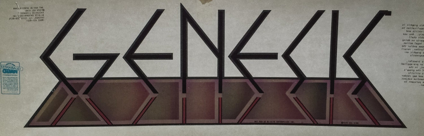 Genesis Vintage 1974 Iron On Heat Transfer