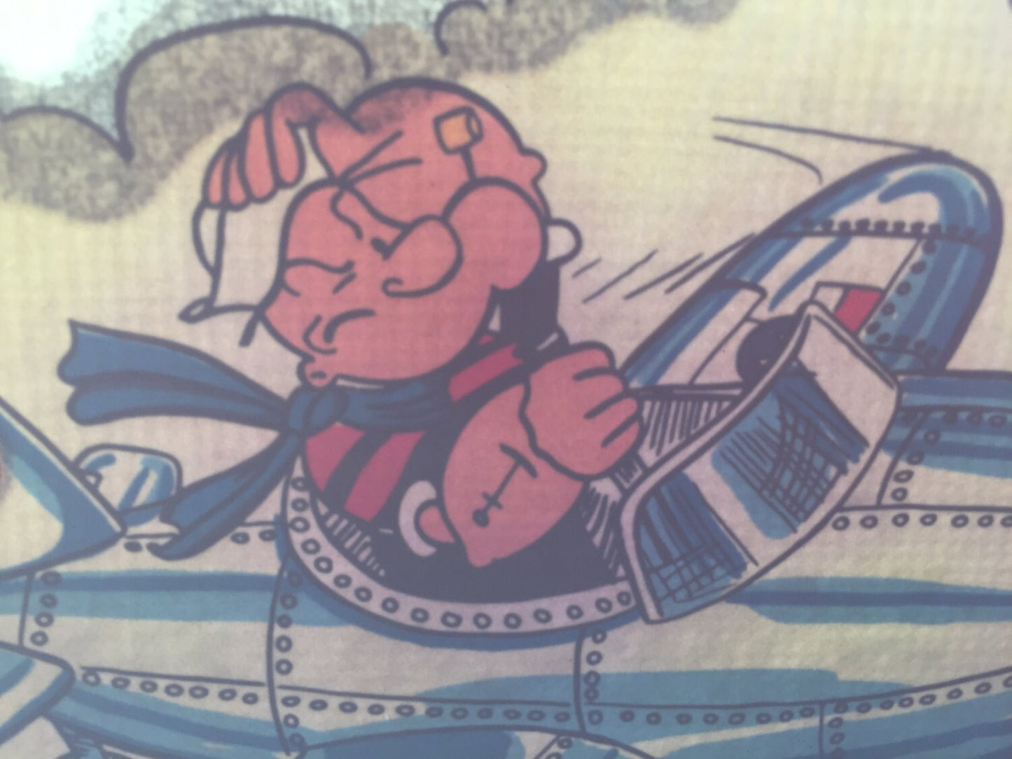 Popeye and Airplane Vintage Iron On Heat Transfer