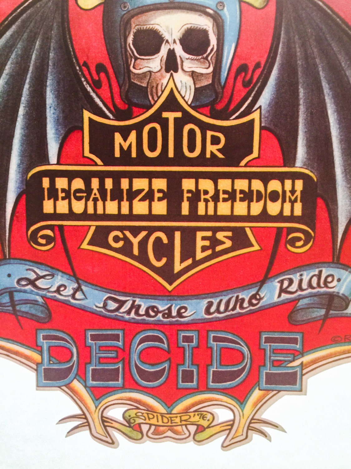 Legalize Freedom Vintage 1976 Roach Incorporated Iron On Heat Transfer