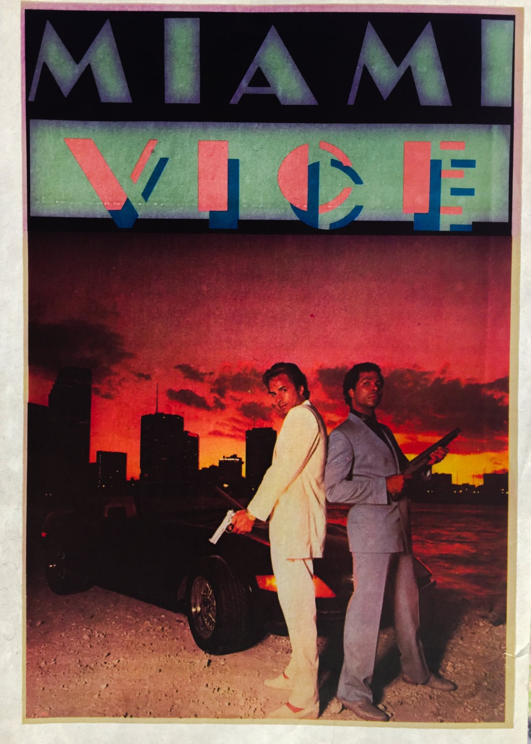 Miami Vice Vintage Iron On Heat Transfer